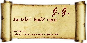 Jurkó Györgyi névjegykártya